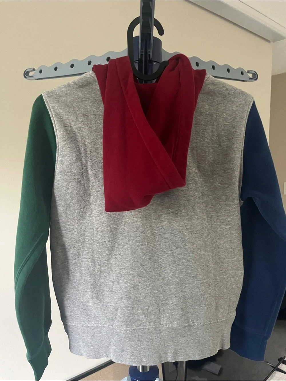 Ralph Lauren Grey Polo Bear Colorblock Crewneck Hoodie